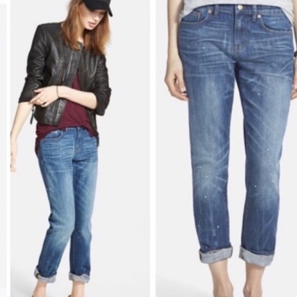Madewell B1381 Slim Boy Jean Paint Splatter Jeans 24 midrise - Picture 15 of 15